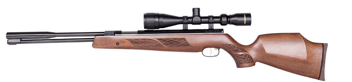Weihrauch HW 97 Luftgewehr mit Buchenholzschaft und aufgesetzten Zielfernrohr